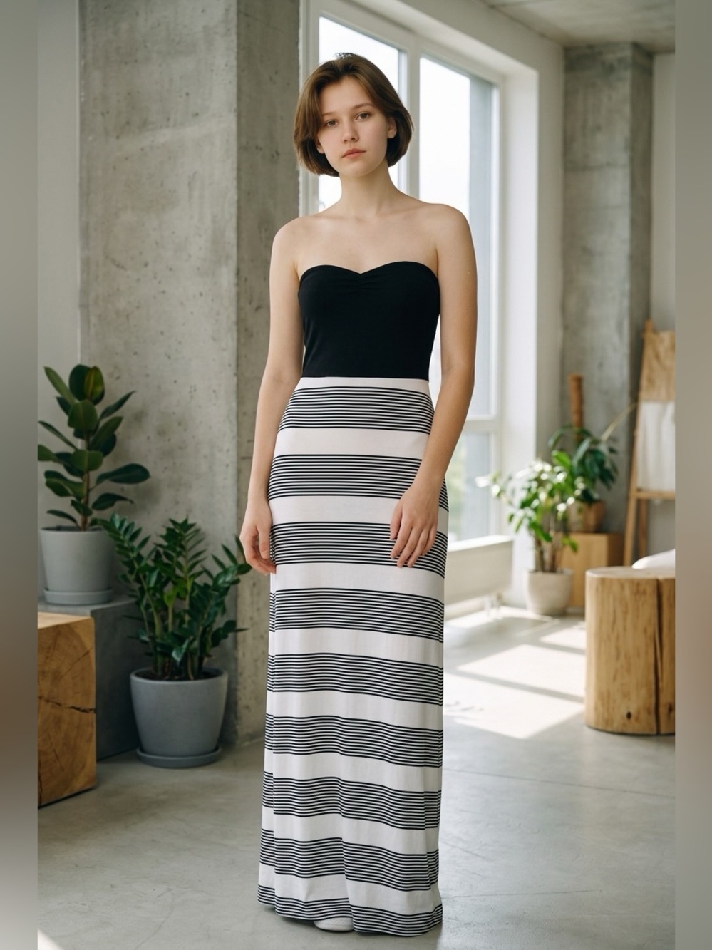 NWT Hurley Tomboy Striped Maxi Dress SzL